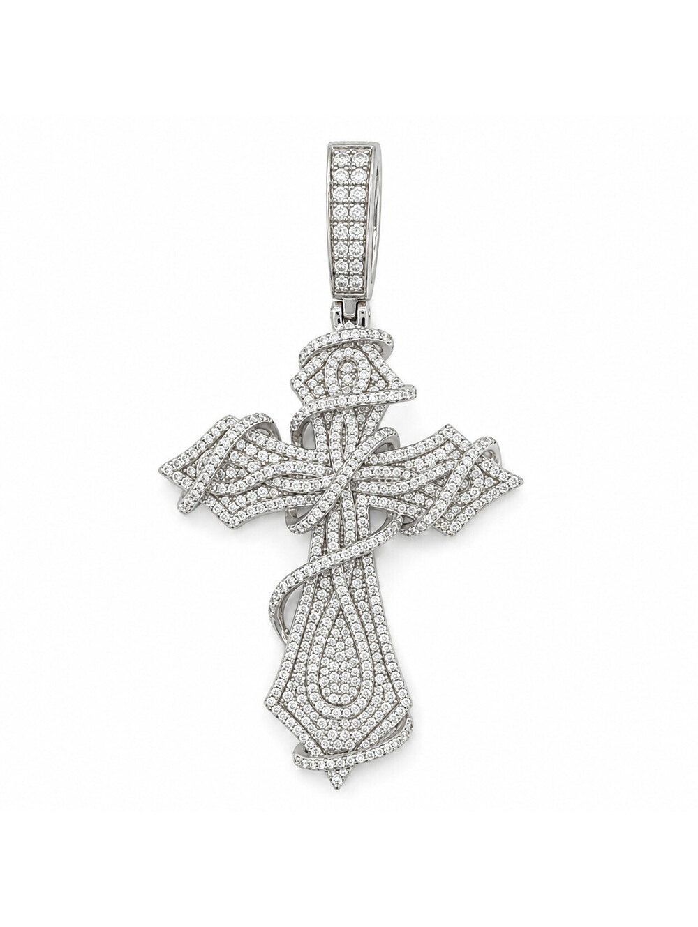 3Ct Moissanite Cross Pendant 925 Sterling Silver